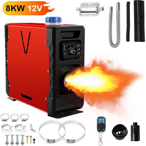 Jiubiaz Riscaldatore diesel ad aria 8 kW 12/24 V Bluetooth, LCD e telecomando 1 uscita aria verticale serbatoio 5 L tutto in uno (1/5)