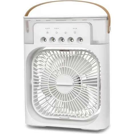 Ventilateur Brumisateur Portable Avec Refroidissement Par Pulvérisation D'eau – Dispose De 3 Vitesses De Ventilation Réglables, Pour Le Bureau, La Maison, La Voiture Et Bien Plus Encore (White) (1/5)