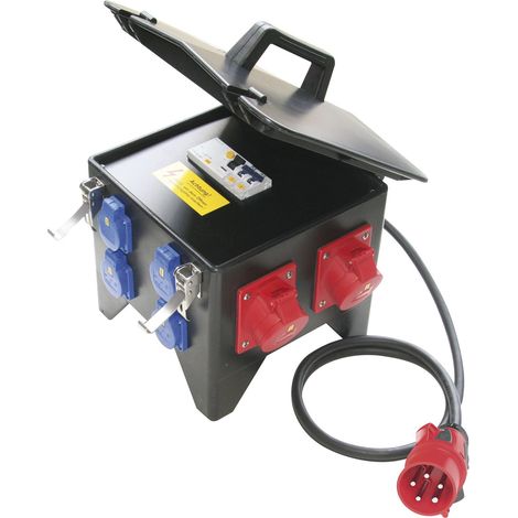 PCE Mobilverteiler Vollgummi Spitz tragbar 5G2,5 4x250V/2x400V+FI IP44 (1/3)