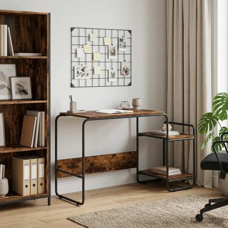 vidaXL Escritorio con almacenamiento Roble Ahumado (1/5)