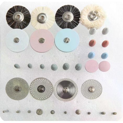 Kit de polissage dentaire HP 35 pièces pour céramique et porcelaine : outils de meulage pour dentiste, fraises diamantées et brosses. (1/4)