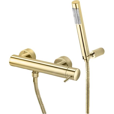 Paffoni Light Exclusive Edition - Mitigeur mural de douche avec pomme de douche, or LIG168DHG (1/2)