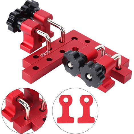 Équerre de charpentier en alliage d'aluminium anodisé, outil de menuiserie avec serre-joint, pour travail du bois (1/5)