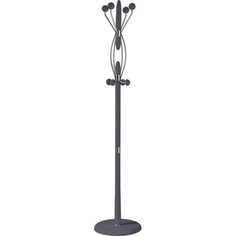 Perchero mod. 424 herrajes en cromo satinado lacado azabache, 184 cm(alto)37 cm(ancho)37 cm(largo) (1/2)