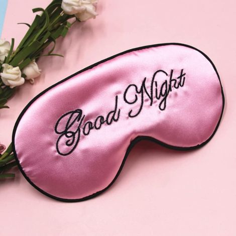Lightweight and breathable embroidered silk sleep mask for men and women - Blackout sleep mask for travel, sleeping, lunch breaks (1/5)