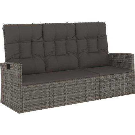 Maison Exclusive - Gartenbank mit Liegefunktion & Kissen Grau 173