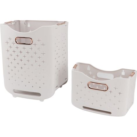 Panier à linge à roulettes, panier à linge pliable, panier à linge suspendu pliable, panier à linge sale, doré (1/5)
