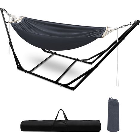 Wolketon Amaca con supporto pieghevole – Carico massimo 150 kg – Mobili da terrazza per esterni – Supporto per amaca da giardino e terrazza