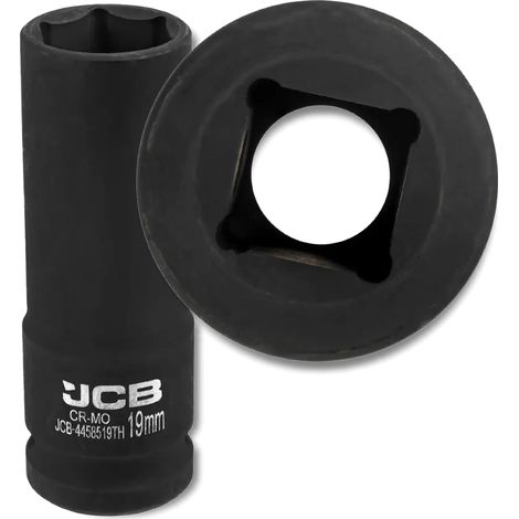JCB Tief-Schlagschrauber-Steckschlüssel, dünnwandig, 1/2" Cr-Mo, 6-kant, 19 mm