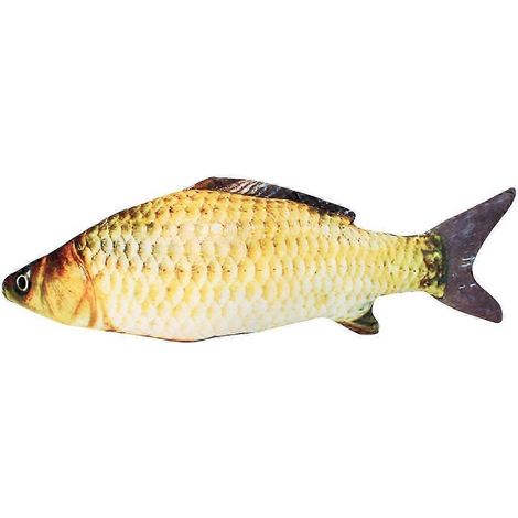 Poisson en peluche à l'herbe à chat, 18 cm, jouet en peluche réaliste et amusant pour chats et chatons.-Crucian Carp (1/5)