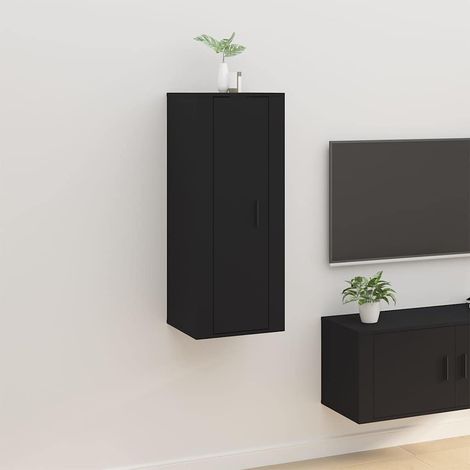 Meuble TV mural Moderne - Meuble de rangement - Buffet Salon - Noir 40x34, 5x100 cm Chic-975609 (1/5)