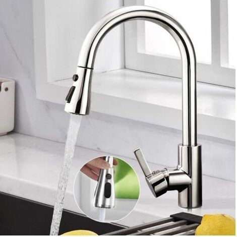 Robinet Cuisine avec Douchette Extensible, Mitigeur Cuisine avec 3 Modes, Chromé, Robinet Cuisine Douchette en Acier Inoxydable 304 (1/5)