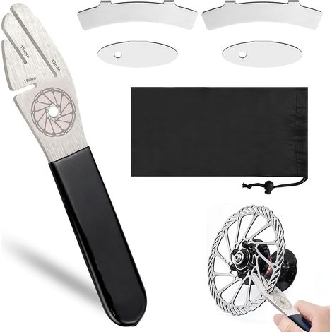 5 Pièces Clé à Disque de Vélo, Outil de Redressage de Disque de Frein en Acier Inoxydable, Clé de Réglage de Disque 3 Rainures, avec Vélo Régulateur D'Écart Sac à Cordon, pour Vélo Réparation (1/5)