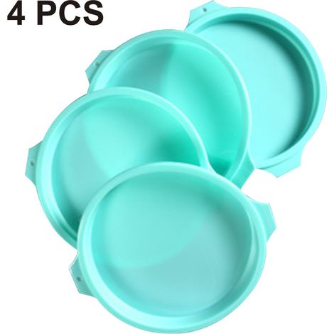 Moule À Gâteau Ronde En Silicone - 21 Cm - Résistant Au Four Et Au Congélateur - Pour Gâteaux Et Préparations Sucrées - Lot De 4 (1/5)