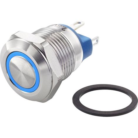 TRU COMPONENTS TC-7494660 TC-GQ12-AF-10E/J/B/12V/S Interruttore antivandalo 48 V/DC 2 A 1x Off / (On) Momentaneo Blu IP (1/3)