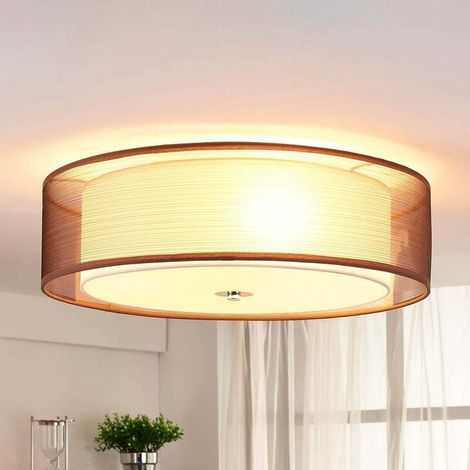 [NEUWERTIG] B-Ware Lindby Deckenlampe Deckenleuchte Tobia LED Lampe dimmbar braun Ø50cm 3-flammig (1/2)