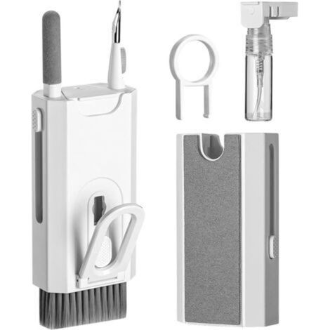 Kit de nettoyage 8 en 1 pour claviers PC, brosse de nettoyage multifonctionnelle pour accessoires, kit de nettoyage pour écrans de claviers électroniques, compatible avec AirPods Bluetooth, iPhone, ap (1/5)