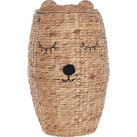 Kinder Aufbewahrungskorb Teddybär SAMBUR Geflecht Naturfarben