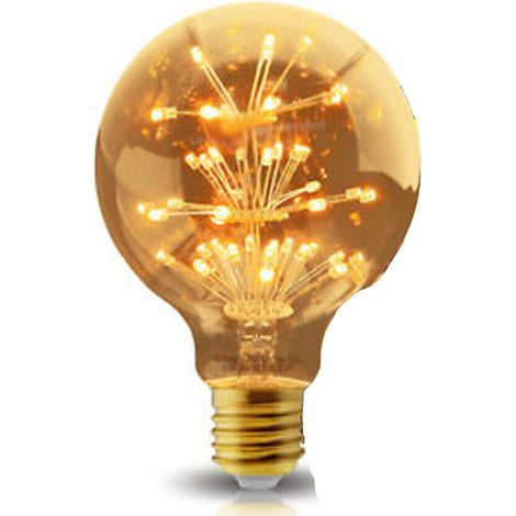 AMPOULE LED 3 W, LUMIÈRE CHAUDE, CONNECTEUR E27, SPHÉRIQUE, GLOBE, G95, ÉTOILE BRILLANTE, 2 200 K