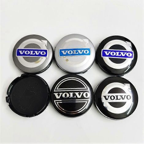 Cache-moyeux en plastique ABS 64 mm pour Volvo VOLVO Cache-moyeux Volvo 64 mm - Noir Volvo (lot de quatre) (1/4)