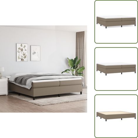 Cadre de lit sans matelas taupe 200x200 cm tissu - Cadre De Lit - Lit Double - Lit Taupe - Literie - Meuble Chambre (1/5)