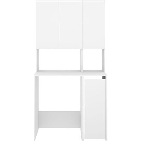 Meuble de rangement pour buanderie, armoire multifonction coloris Blanc - Longueur 95 x Profondeur 62 x Hauteur 190 cm (1/5)