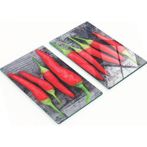Tableros de vidrio templado con dise帽o decorativo de madera de chile, 2x30x52 cm.