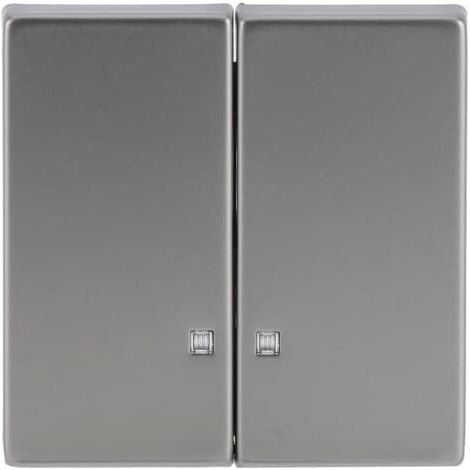 Busch-Jaeger Bascule avec petite calotte transparente pour interrupteur/bouton-poussoir, 2 compartiments acier inox - pur edelstahl (1785 K-866), 2CKA001751A3132