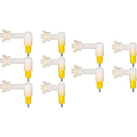 Lot de 10 abreuvoirs automatiques à tétine pour lapins, poules et poussins, étanches et faciles à installer. (1/5)