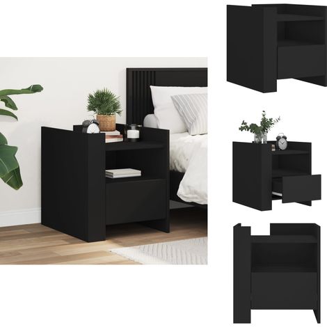 Table de chevet noir 45x50x50 cm bois d’ingénierie - Table De Chevet - Meuble De Chambre - Table Nuit - Commode - Mobilier Moderne (1/5)