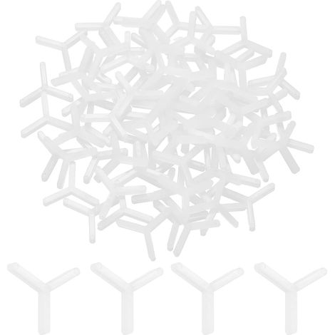 500 Pièces D'Espaces en Plastique en Forme de Y pour Carrelage Mural et de Sol, Outils de Pose de Carrelage, Espacement de 2 mm (5/64 Pouce), pour Carreaux en Céramique, Blanc (1/5)