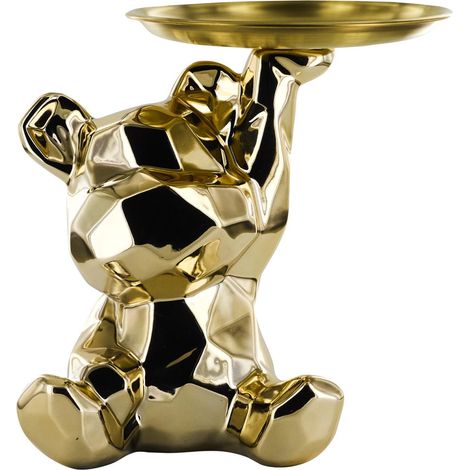 Vide-Poche Statue "Ourson" 18cm Doré