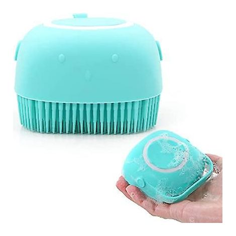 brosse Pour Chat Bleu, Brosse Pour Chien, Brosse Pour Chat, Brosse De Douche Tte Douce 2 En 1, Nettoyant Corporel Avec Distributeur De Gel Douche (1/5)