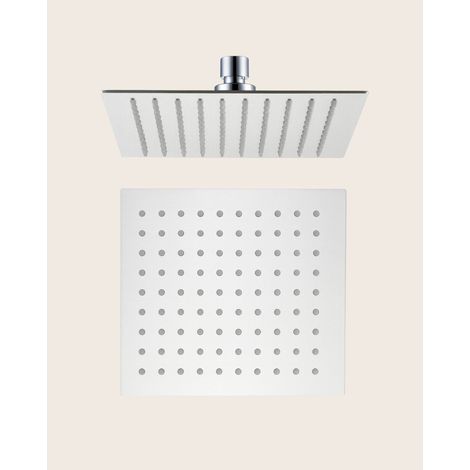 Soffione Doccia 30x30 quadrato Slim Spessore 2 mm in Acciaio cromo (1/2)