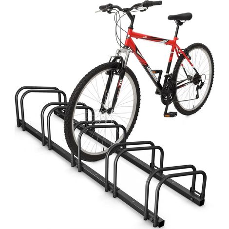 Râtelier Vélo 5 Vélos Range Vélo Système Range Vélo Rangement pour Vélo Support pour Bicyclette Sol ou Mural en Acier Revêtu Support de Rangement Vélo Jardin ou Garage Râtelier Familial Noir (1/5)