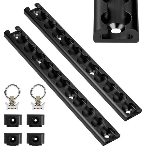 2pcs Rail Aero 30cm Noir, en Aluminium Anodisé Dure, Anti-UV (1/5)