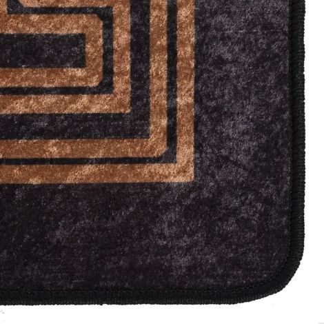 Tapis de salon Style Moderne Tapis de sol - Tapis lavable antidérapant 190x300 cm Noir et doré BV744852 - BonneVie (1/5)