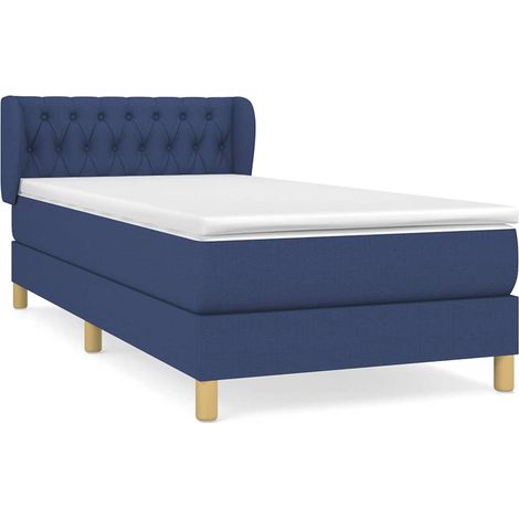 Maison Exclusive - Giroletto a Molle con Materasso Blu 90x200 cm inTessuto (1/5)