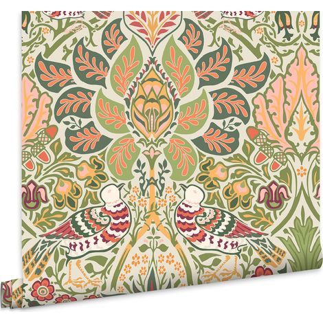 William Morris At Home Vliestapete Dove & Rose Olive Mehrfarbig 10mx52cm (1/5)