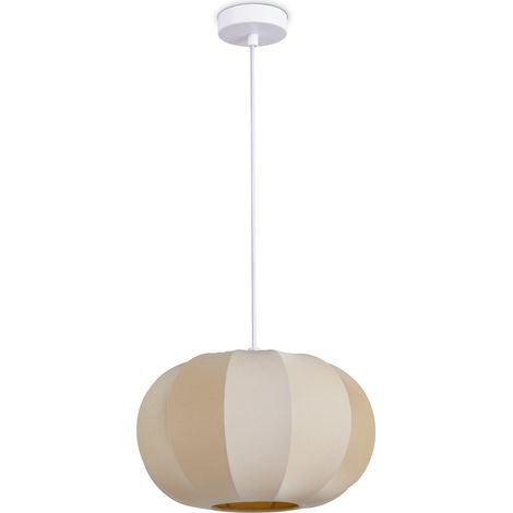 Paco Home Suspension Lampe Suspendue Salon Chambre Salle À Manger Moderne Nylon E27 Beige, Lampe à suspension - Type 1 (1/4)