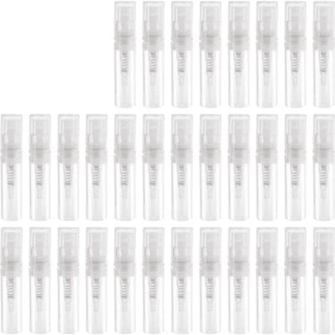 80 flaconi spray in plastica trasparente da 3 ml, per cosmetici, per profumo, atomizzatore, spray liquido, facile da usare, circa. (1/5)