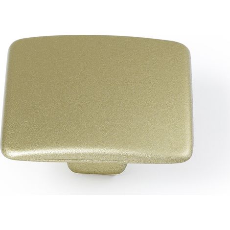 Pomo para Mueble  Estilo Contemporáneo  Fabricado en Zamak  Acabado en Oro mate líquido  Medidas 373719 mm  Sistema de Fijación Atornillado  Incluye Tornillos M4  4 Unidades -