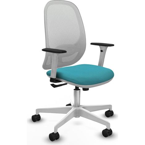 Silla de oficina piqueras y crespo Cilanco blanco malla turquesa (1/2)