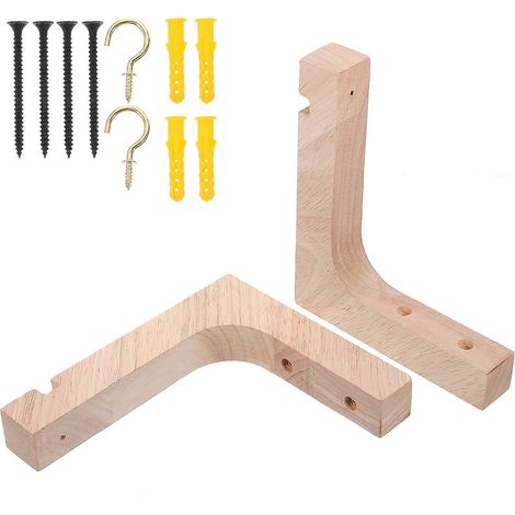 Lot de 2 supports muraux en bois pour pots de fleurs, crochets pour plantes d'intérieur, couleurs assorties, parfaits pour les propriétaires et les jardiniers. (1/5)