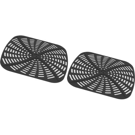 Lot de 2 tapis de cuisson réutilisables en silicone anti-rayures pour friteuse Ninja Foodi AG301 (noir). (1/5)