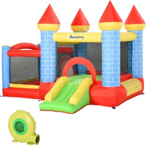 Inflatable Bounce Castle with Slide and Pool for Kids Ages 3-10, measures 3 x 2.75 x 2.1m, perfect for outdoor fun. (1/5)
