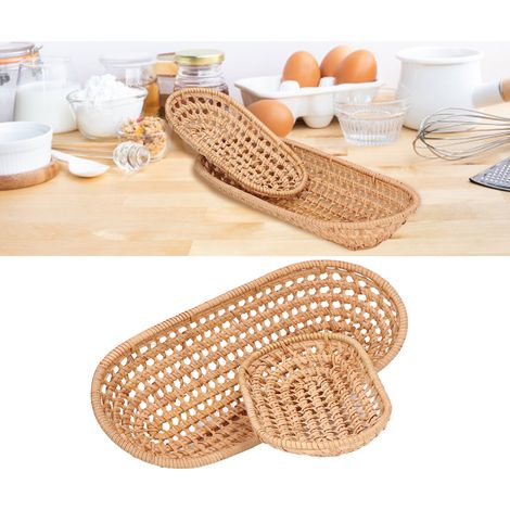 Handgeflochtener vietnamesischer Rattankorb, Brotkorb, Tischkorb, Aufbewahrungskorb, Obstkorb (1/5)