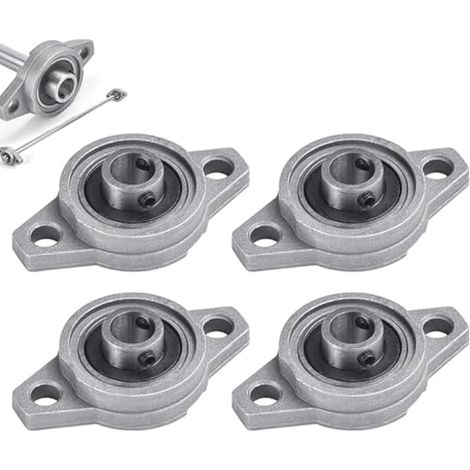 KFL000 - Lot de 4 roulements à bride - 10 mm - Auto-alignés - Roulement à bride rhombique - En alliage de zinc - Pour imprimante - Diamètre intérieur : 10 mm (1/4)