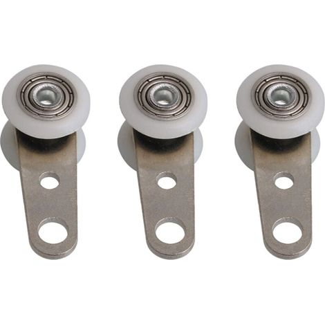 Lot de 10 roulettes pour baies vitrées ou portes coulissantes - en métal et en plastique - 4,5 x 1,9 cm (1/4)