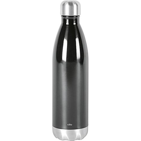 Cilio Thermosflasche, Edelstahl, schwarz, 750 ml